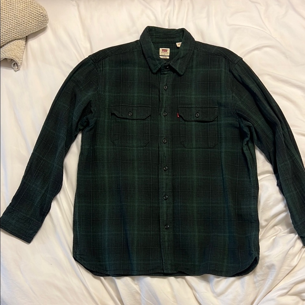 Levi's Green Plaid Casual Button Down Shirt